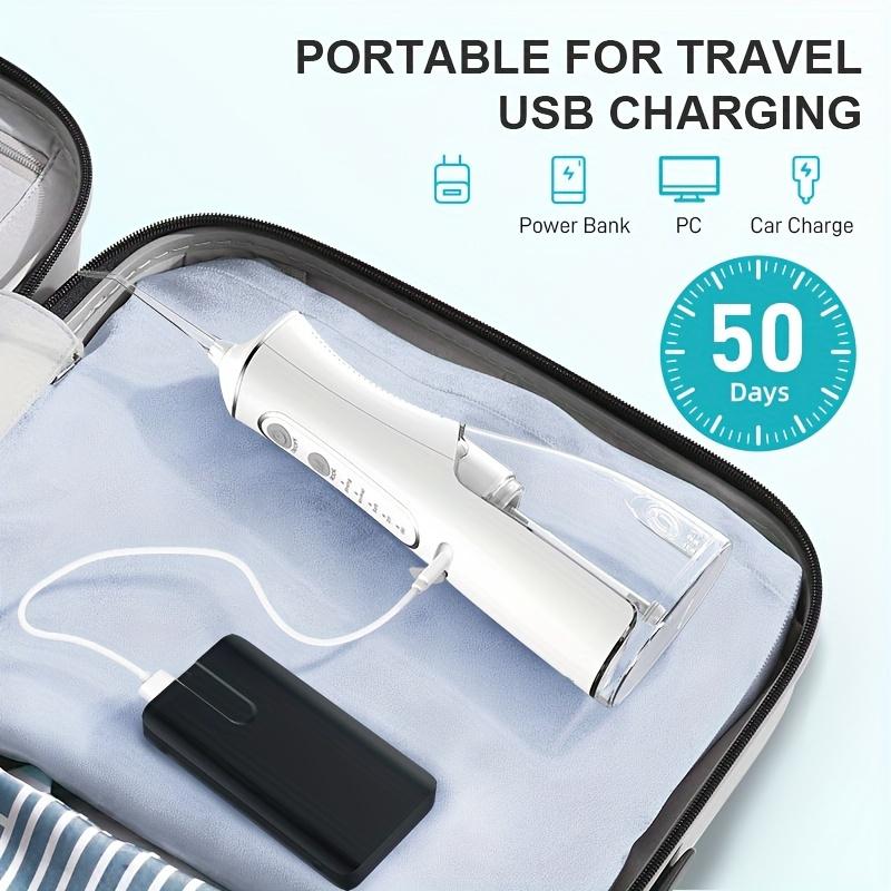 Portable Water Flosser, Cordless Oral Irrigator with Toothpick, USB Rechargeable Dental Flosser, 1500mAh Lithium Battery, Unscented, 4V Max, for Oral Care and Quartz Powder Cleaning - 2Color 5