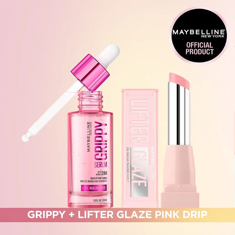 Maybelline New York Grippy Serum Makeup Primer, Ultra-Blendable, up-to 24H grip, Fresh plumped skin look, Water-based & Niacinamide formula, Suitable for all skin types (30ml) 1