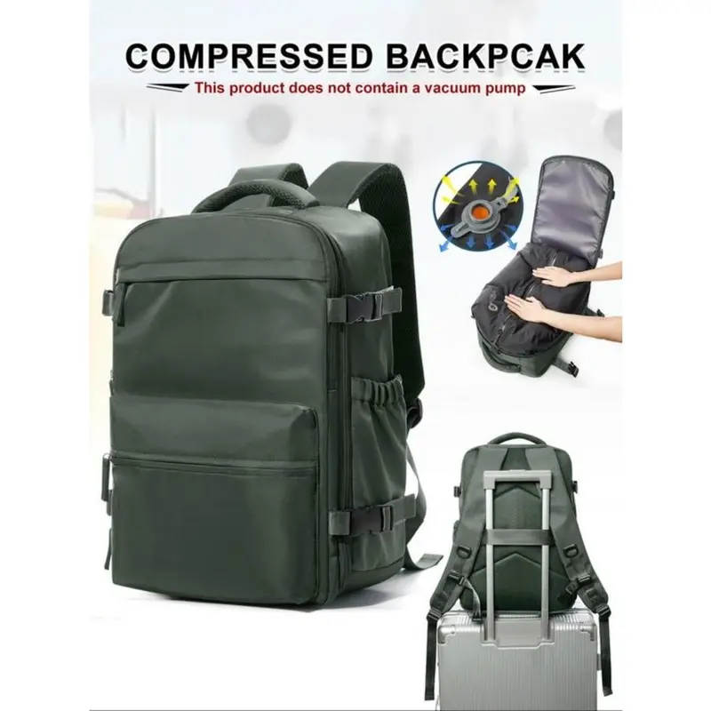 Large Capacity Vacuum Compression Backpack, Business Multifunctional Computer Bag, Traveler Essentials Backpack 8