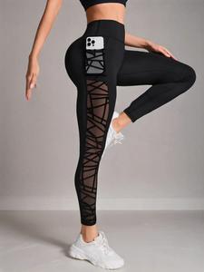 Women's Cut Out Leggings, Casual Comfy Breathable Pants for Yoga Gym Workout, Ladies Bottoms, Leggings for Women, Leggings with Pockets, Sports Leggings, Tight Leggings, Workout Clothes Women, Yoga Wear, Athletic Leggings, Athleisure Style Pants