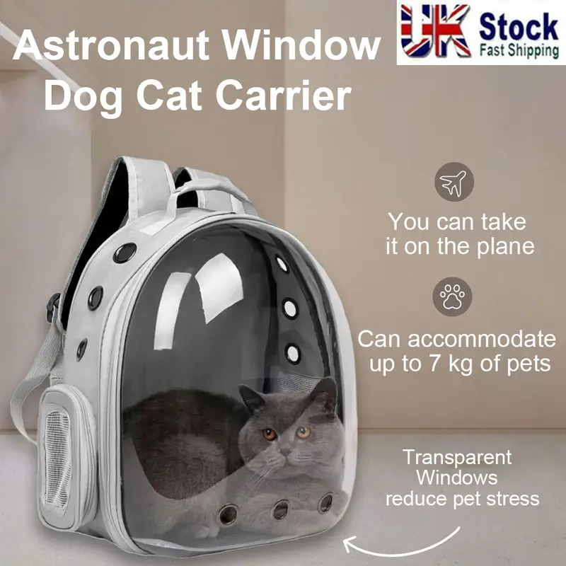 Astronaut Window Pet Backpack - Transparent Cat & Dog Carrier, Breathable Travel Bag for Small Pets - Space-Themed Design 7