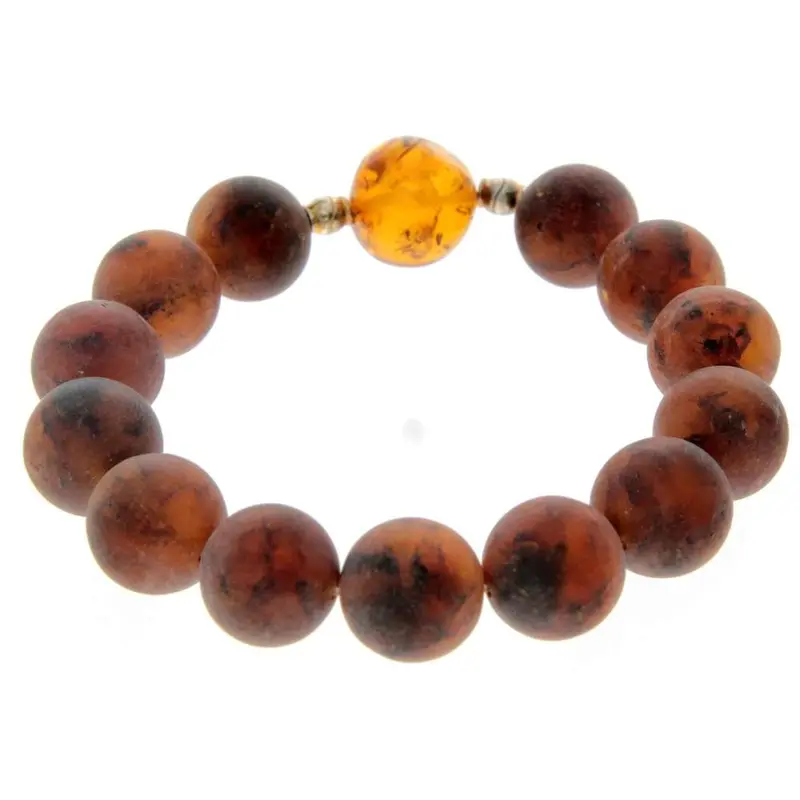 Genuine Raw Baltic Amber Adjustable Beaded Bracelet for Men - MB015 3