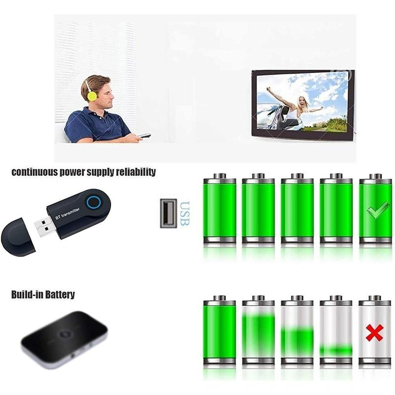 Bluetooth Transmitter Aigoss, Wireless Portable USB Transmitter, Bluetooth 4.2 f 1