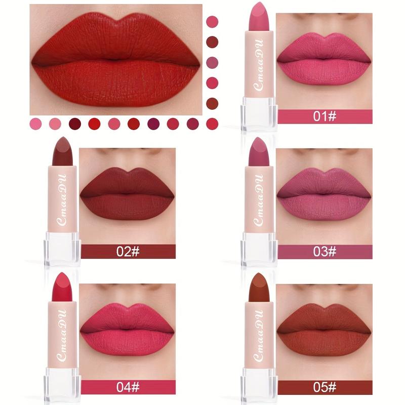 15-Color Matte Classic Lipstick - Intense Moisture Lock, Waterproof, Smooth Application - Luxurious Lip Gloss Finish, Ideal Valentines Day Gift for Women 1