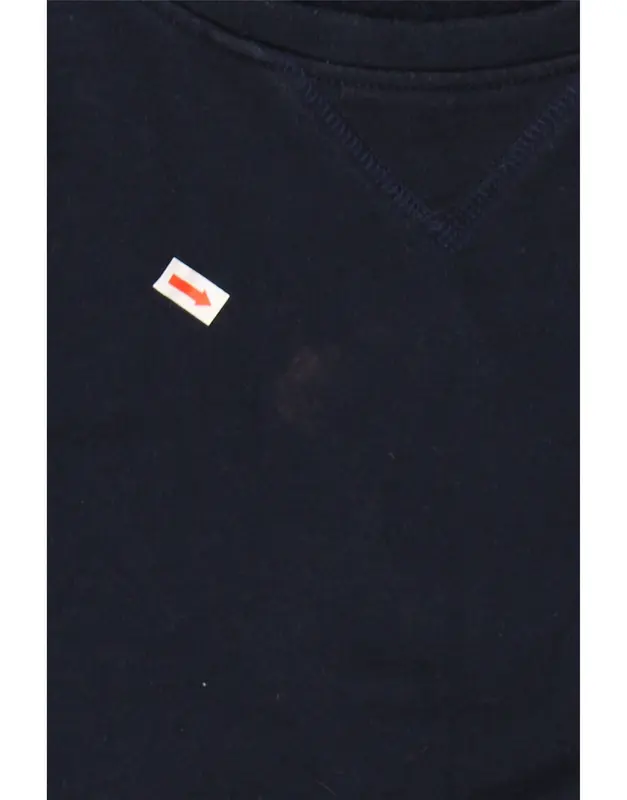 Pre-Owned Vintage TOMMY HILFIGER Womens Crop Sweatshirt Jumper UK 14 Medium Navy Blue 3
