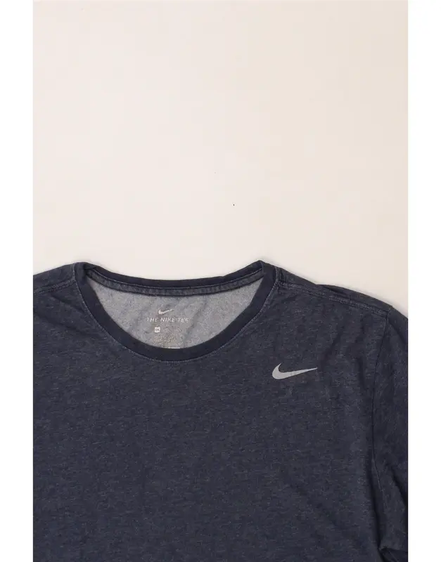 Pre-Owned Vintage NIKE Mens Athletic Cut T-Shirt Top 2XL Navy Blue Cotton 3