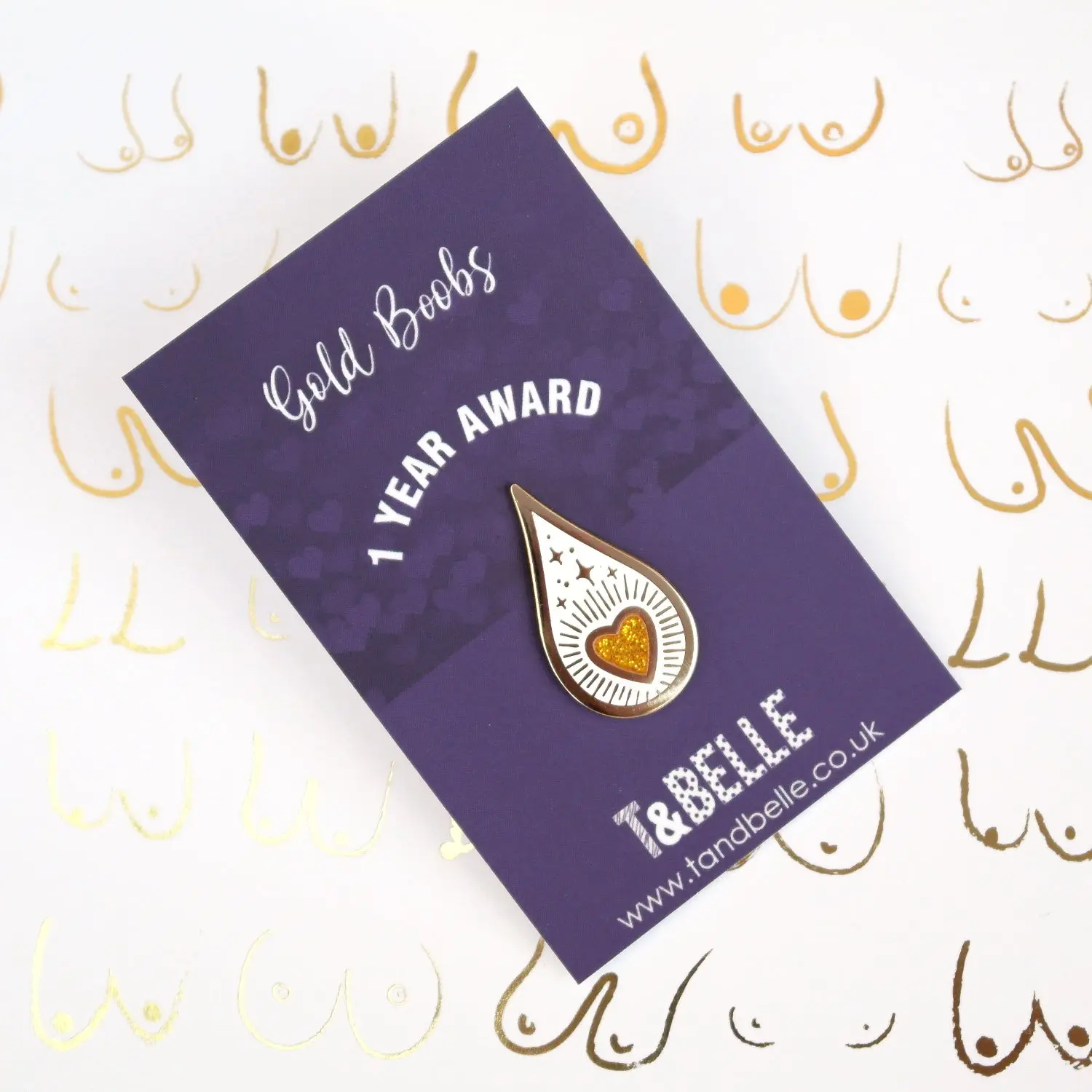 Drops of Magic Gold 1 Year Breastfeeding Expressing Milestone Award Enamel Pin