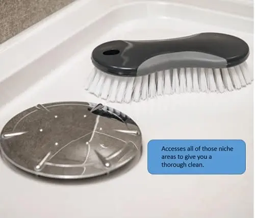 ComfiGrip Scrubbing Brush With Soft Rubberised Grip And Durable Bristles,16.5 x 8 x 5 cm, Metallic Graphite 2
