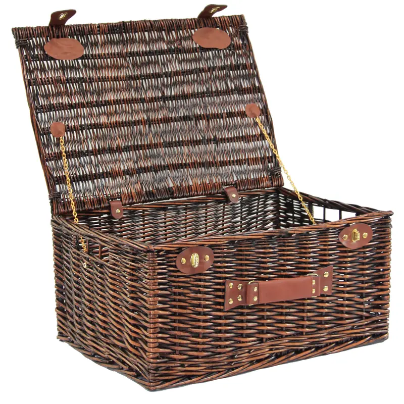Empty Wicker Hamper Basket with Lid for Gift Baskets, Christmas Hampers, Picnics and Storage - 21" VINTAGE BROWN (54x40x27cm high) 1