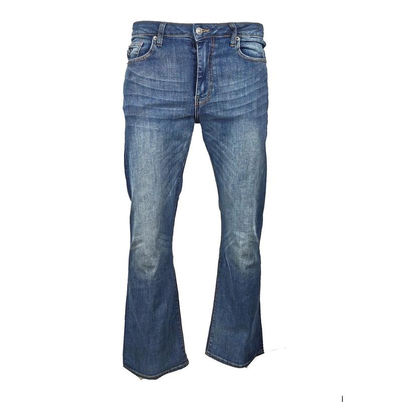 Men's Bootcut Jeans Acid Wash Stretch Indie Retro 70s LC20  | LCJ Denim 1