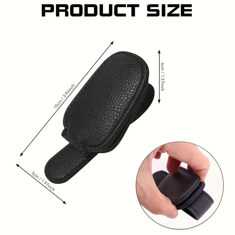 Sunglasses Holders for Car Visor,Car Magnetic Glasses Holder Leather Sunglasses Clip and Ticket Card Clip Suitable for Car Interior Visor and Different Size Eyeglasses, Auto Eyeglasses Holder, Vehicle Interior Accessories, Eyewear Storage Bracket. (Black) 5