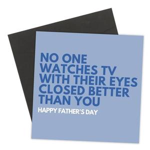 Funny Father's Day Card with Envelope, No Watching TV Card, Greeting Card for Dad, Card for Him, Gift Ideas, Gift for Father