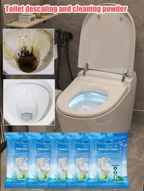 Toilet Cleaning Powder - Easily Removes Toilet Stains And Urine Scale, Quickly Creates Foam And Bubbles For Deep Cleaning 0