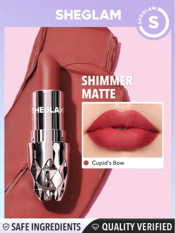 SHEGLAM Starlight Velvet Lipstick-Flame 10 Colors Shimmer Matte Long Lasting Lipstick Nourishing Silky Smooth Lipstick Christmas Party Lipstick Easter Mother's Day Father's Day Graduation Birthday Holiday Winter Y2K 7