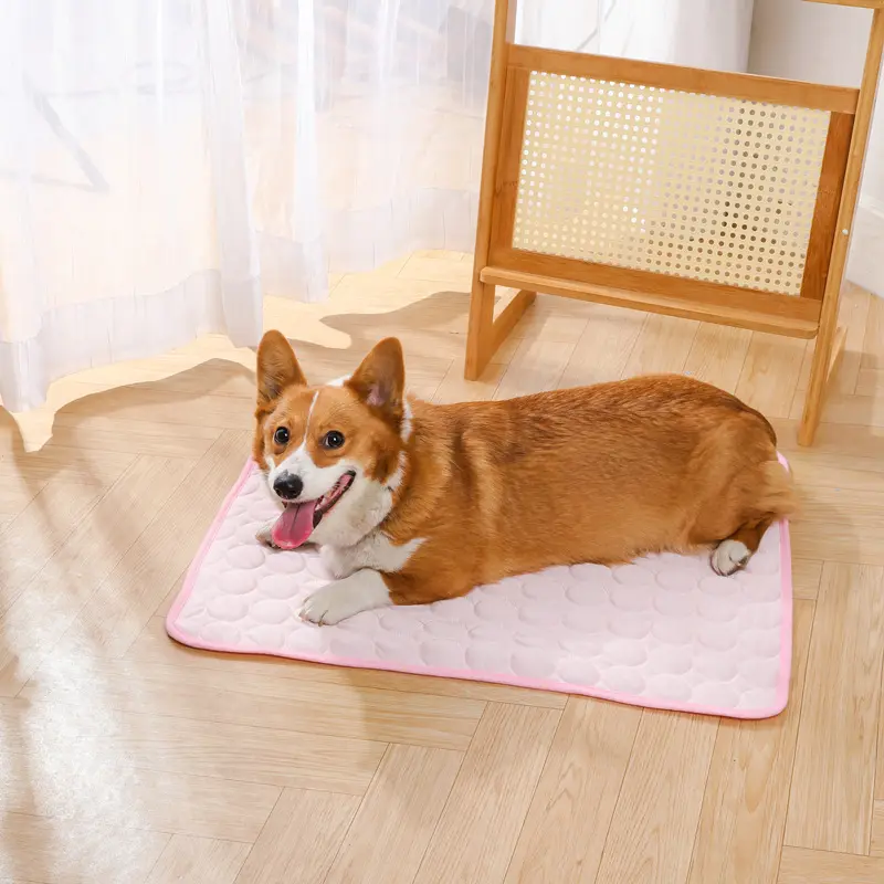 XL/XXL Pet Cooling Mat, Dog Cat Summer Heat Relief.Portable Non-Toxic Self Cooling Pad, MultifunctionalPillow and Seat Cushion-Blue/Grey cool mat