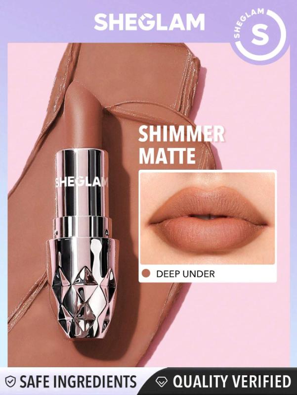 SHEGLAM Starlight Velvet Lipstick-Flame 10 Colors Shimmer Matte Long Lasting Lipstick Nourishing Silky Smooth Lipstick Christmas Party Lipstick Easter Mother's Day Father's Day Graduation Birthday Holiday Winter Y2K 2