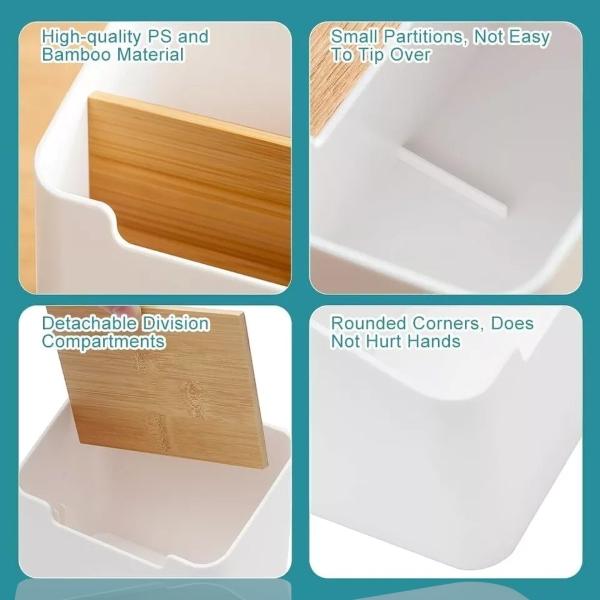 Product Introduction of Phone&TV Remote Control Storage Box Desk/Wall Mount Makeup Holder Home Organizer 9