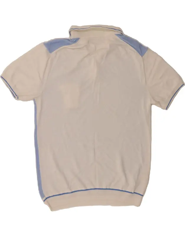 Pre-Owned Vintage PENGUIN Mens Polo Shirt Medium White Colourblock Cotton 2