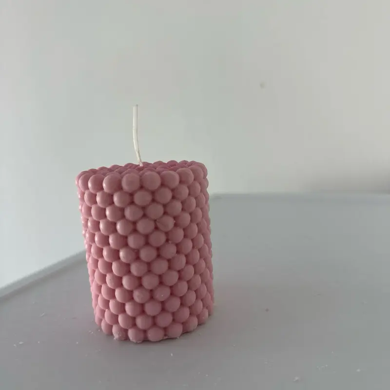 Pink Bubble Cylinder Scented Candle - Emboquet Decor Ornaments Wedding Anniversary Gift 3