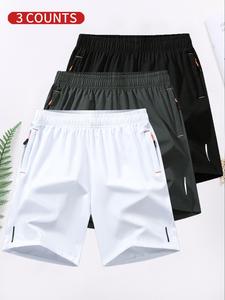 Men's Zipper Pocket Shorts, Breathable Comfortable Shorts for Daily Wear, Casual Men's Shorts for Summer