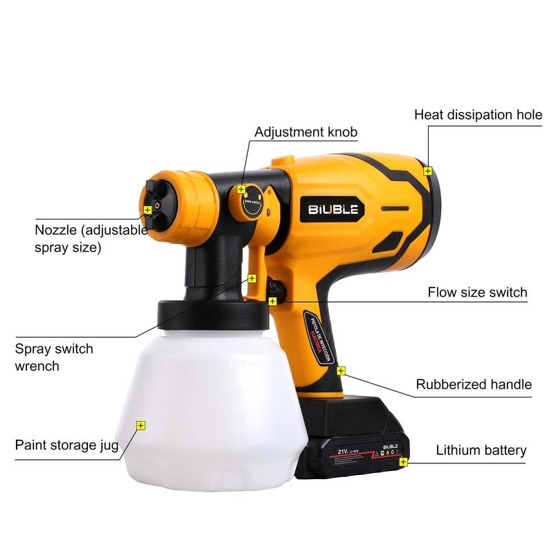 2x Battery 21V Cordless Paint Sprayer Electric Spray Gun Coating Airbrush 1000ML  UK 3