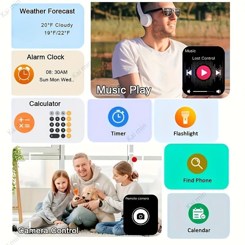 Product Introduction of The New Full Touch High-Definition Men'S And Women'S Sports Smartwatch Features Wireless Dialing, Answering Calls, Motion Tracking, Photography, And Music Control. The Stylish Smartwatch Is Compatible with Android And Iphone, It'S a Gift for Men And Women 8