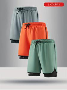 Men's Letter Print Breathable Sports Shorts, Regular Fit Casual Comfy Shorts for Summer, Men's Bottoms for Daily Wear