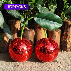 Disco Cherries for Apartment and Home Decor Groovy Decor Cherry Disco Balls Red and Pink Fruit Disco Decor #TOP PICKS