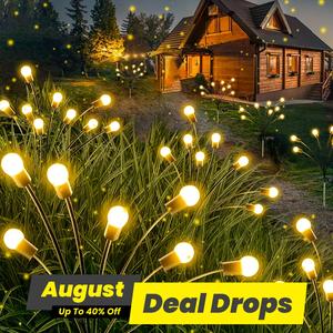 Solar Powered LED Wind-driven Firefly Ground Inserted Lamp, 1 Count IP65 Waterproof LED Outdoor Light, Solar Pathway Lamp for Garden Patio Yard Lawn, Lighting, LED Lights, Solar Garden Glow Light, Outdoor Lighting Modern