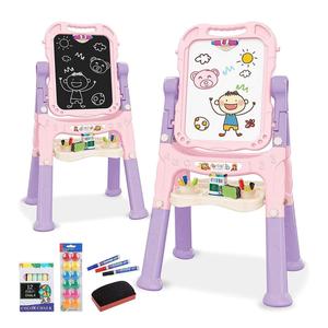 The Magic Toy Shop Magnetic Drawing Board Pink and Lilac Folding Double-Sided Board