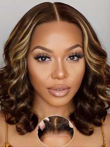 4/27 Highlight Lace Front Wigs for Women, Gorgeous Fluffy Wigs with Baby Hair, Human Hair Wigs for Party, Daily Use