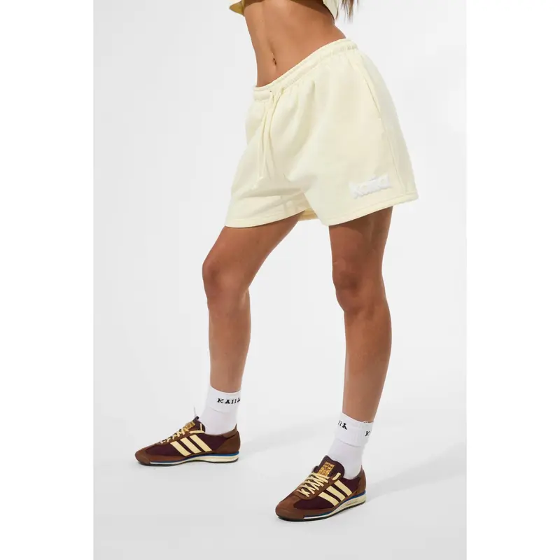Kaiia Puff Print Sweat Shorts Lemon 2