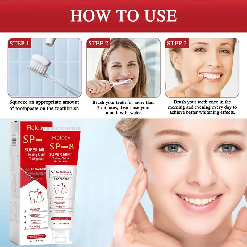 (3 Counts only £14.99) Probiotics Bright Toothpaste, Sp 8 Toothpaste, Sp-8 Ultra Toothpaste, Ultra Toothpaste Sp-8, Sp-8 Probiotics Toothpaste, Fresh Breath,Sp-6,Sp-10,SP-7 5