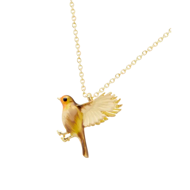 Enamel Robin Necklace 0