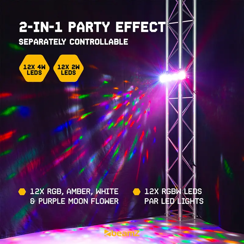 BeamZ LightBox7 DJ Multi Light Effect with Moon Flower & PAR 2
