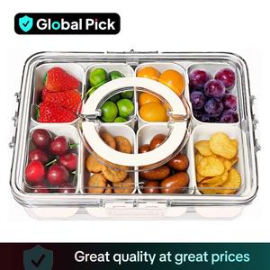 Food Storage Box, 1 Set Clear Food Storage Container with Lid & Handle, Portable Snacks Storage Container for Home Kitchen Party, Travel Accessories