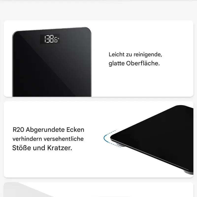 Digital Bathroom Scales 180KG Body Weight Weighing Scale LCD Electronic, Bathroom Scale, Batteries Included, Scale Body Weight, Weight Scale, Digital Scale for Weight, for Body Weight, Weight Scales Home (Black) 2