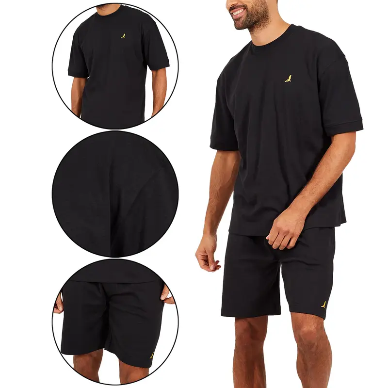 Brave Soul Mens 2 Piece Short Set Sleeve Crew Neck T-Shirt Stretch Top Bottom Gym Fitness Lounge Holiday Outfit Menswear S-XXL 3