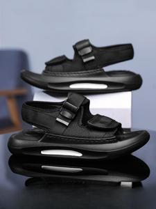 Men's Adjustable Buckle Sports Sandals, Breathable Comfortable EVA Sole Sandals, Non-slip Sports Sandals for Beach & Outdoor Activities