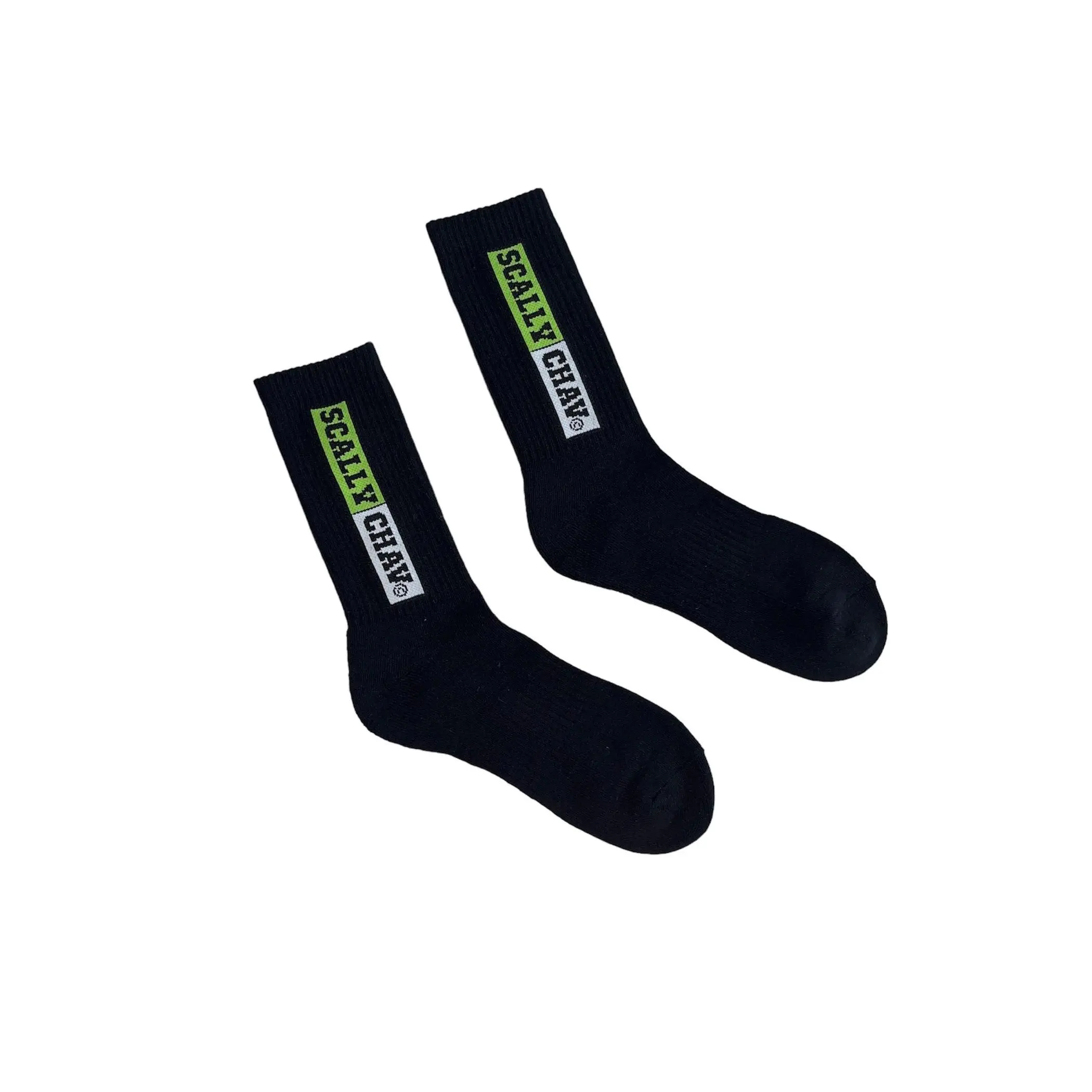 BLACK GREEN LOGO CLASSIC CREW SOCK