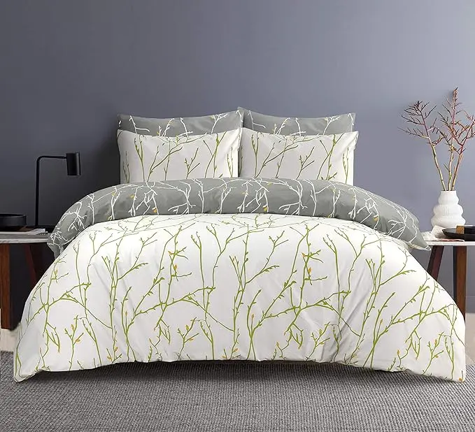 Luxury Hotel Quality Reversible Duvet Cover Set – 100% Soft Fluffy Microfiber Floral Bedding with Pillowcases  – Double, King, Super King Sizes – Cozy, Comfy, Easy Care 4