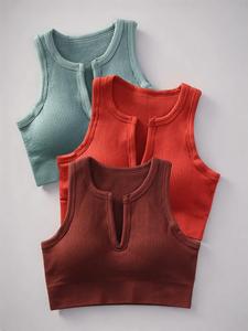 Women's Sports Vest, Summer Clothes Women, Quick Drying Breathable Comfortable Crop Sports Tank Top for Yoga Gym Workout Running, Women's Sport & Outdoor Clothing for Summer, Gym Tops, Sleeveless Workout Tops, Solid Color Sportswear, Gym Apparel