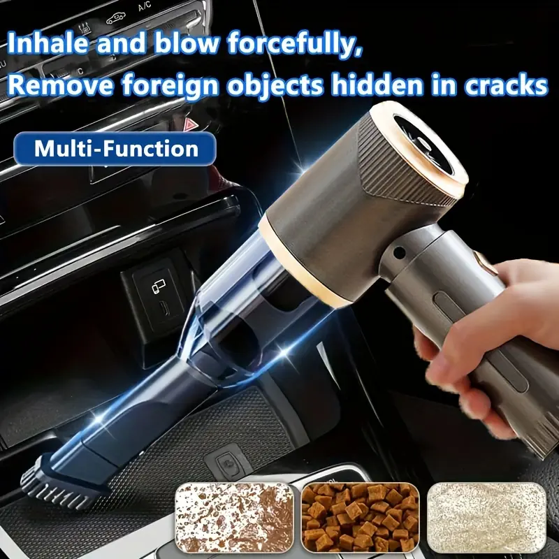 SHOP'S MART LTDA car vacuum cleaner with 8 accessories, wireless use, equipped with 1500 * 2 high-quality lithium batteries, with a floor suction head, can quickly clean the car and home 1