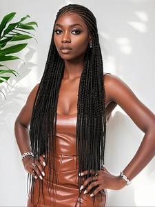 200% Density Lace Front Braided Wigs for Women, 36 Inch Long Braided Wigs with Baby Hair, Synthetic Braided Lace Wigs for Daily, Cosplay, Anime Or Costume Party