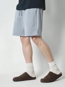 Men's Solid Color Knitting Shorts, Loose Casual Comfy Breathable Shorts for Summer, Men's Bottoms for Daily Wear