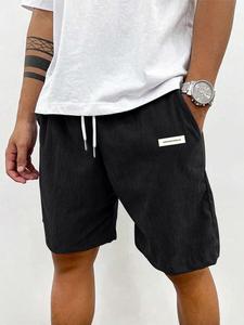 Men's Solid Color Corduroy Shorts, Loose Casual Comfy Breathable Shorts for Summer, Fashion Men's Bottoms for Daily Wear