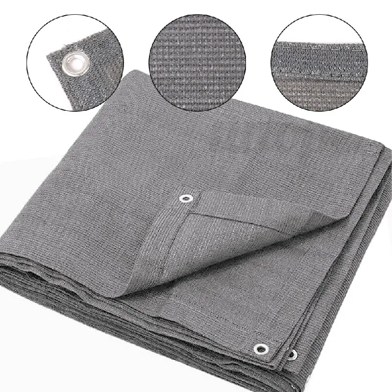 4.8m Garden Balcony Fence Cover Cloth Privacy Screen Fabric Shade Tarp Netting Mesh Cloth - Grey 2