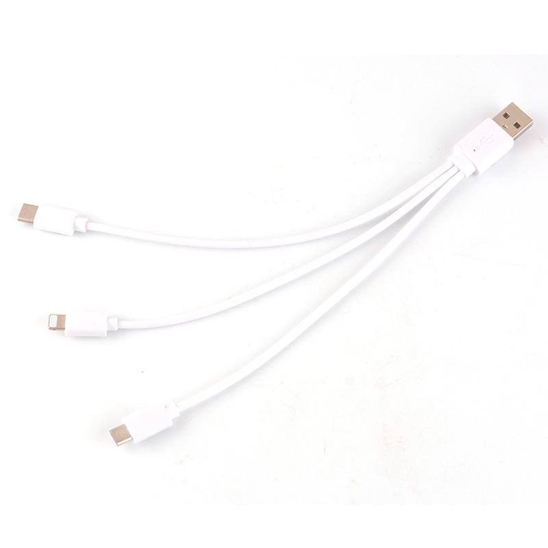 20cm 3 in 1 8Pin Micro USB Charging Cable for iPhone Samsung. Cellphone Smartphone Charger Electronic 0