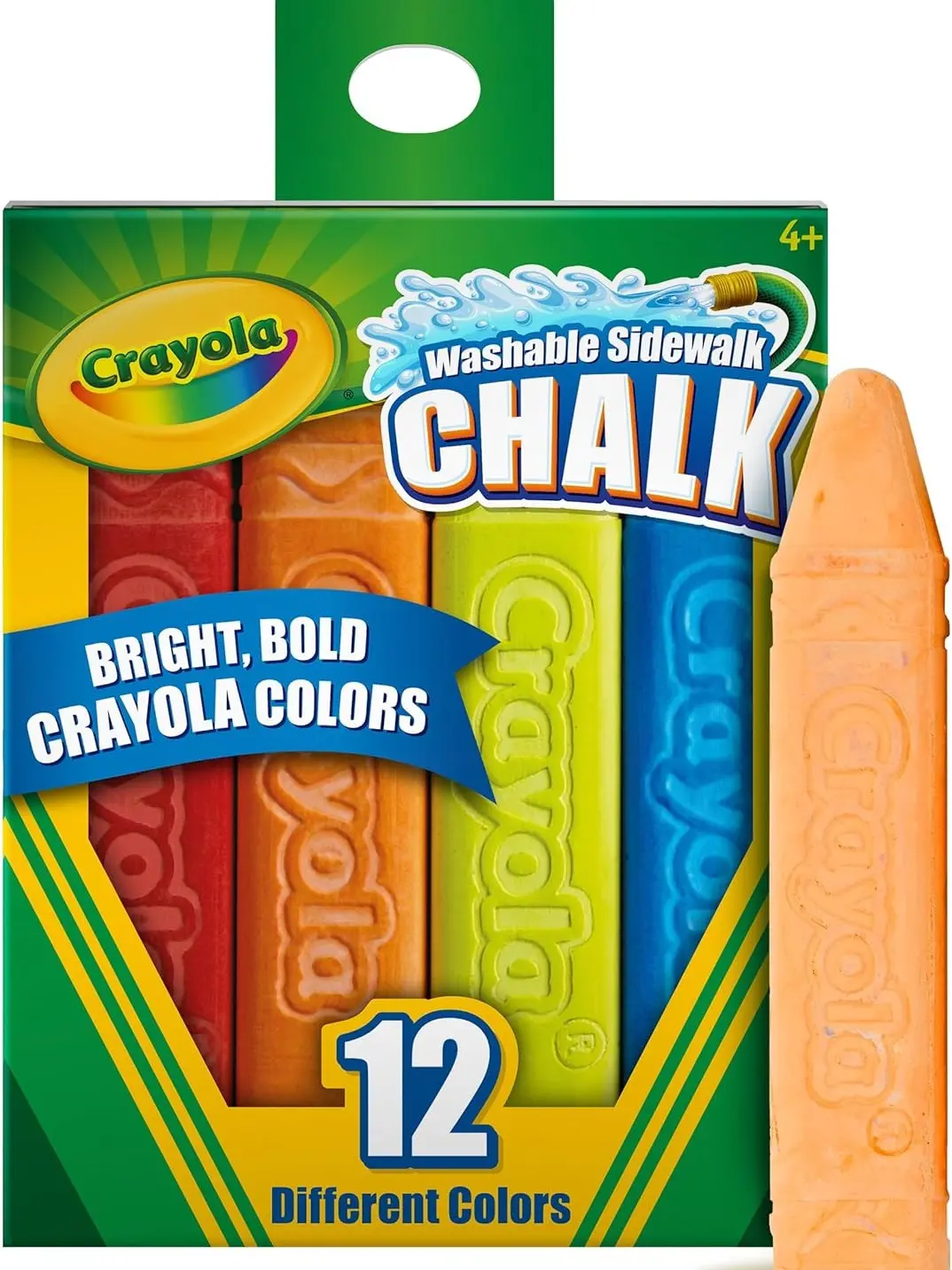 Outdoor Chalk - Assorted Colours (Pack of 12) | Perfect for Drawing on the Pavement or Patio - Easily Washes Away with Water! | For Ages 4+