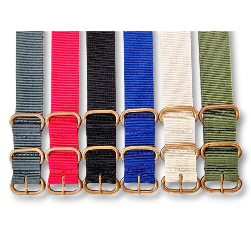 Military Nylon Watch Strap Bronze PVD Buckle 20mm 22mm 2